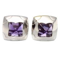 Bulgari Amethyst Gold Pyramid Earrings