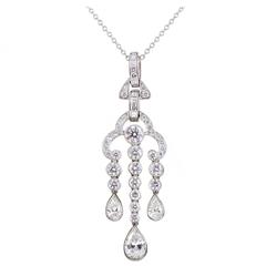 Tiffany & Co. Platinum Diamond Pendant Necklace