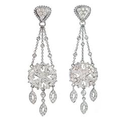 Doris Panos Diamond Gold Chandelier Dangle Earrings