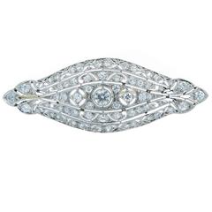 Art Deco Diamond Platinum Brooch 2
