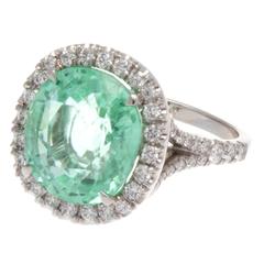 Rare GIA Paraiba Diamond Platinum Ring
