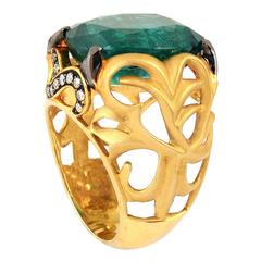 Emerald Diamond Gold Ring 12