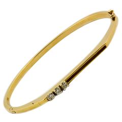 Diamond Gold Floating Diamond Bangle Bracelet