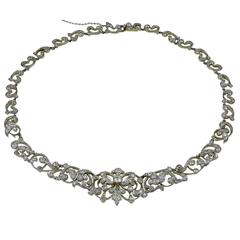 Magical Edwardian Diamond Gold Platinum Necklace 12