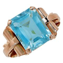 5.79 Carat Aquamarine Gold Ring
