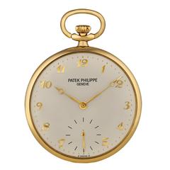 Vintage Patek Philippe Yellow Gold Open Face Pocket Watch