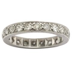 1940s Diamond Platinum Eternity Band Ring