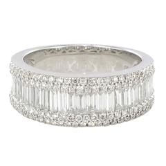 Baguette Diamond Gold Band Ring 9