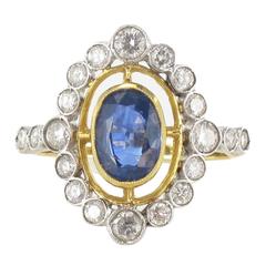 Sapphire Diamond Gold Openwork Ring 5