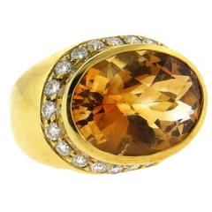 Maz Citrine Diamond Gold Ring
