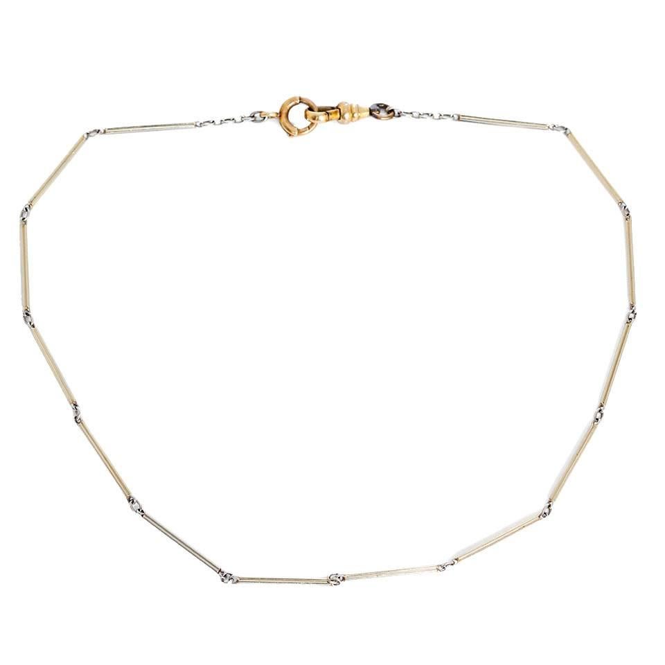 Antike Gold Taschenuhr Kette Halskette im Angebot