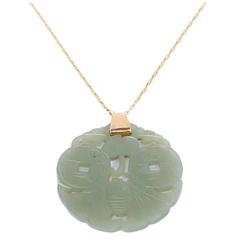 Beautiful Jade Gold Pendant Necklace