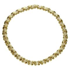 Tiffany & Co. Signature X Collection Diamond Gold Necklace