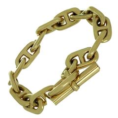 Vintage Hermes Chaîne d'Ancre Gold Large Link Toogle Bracelet