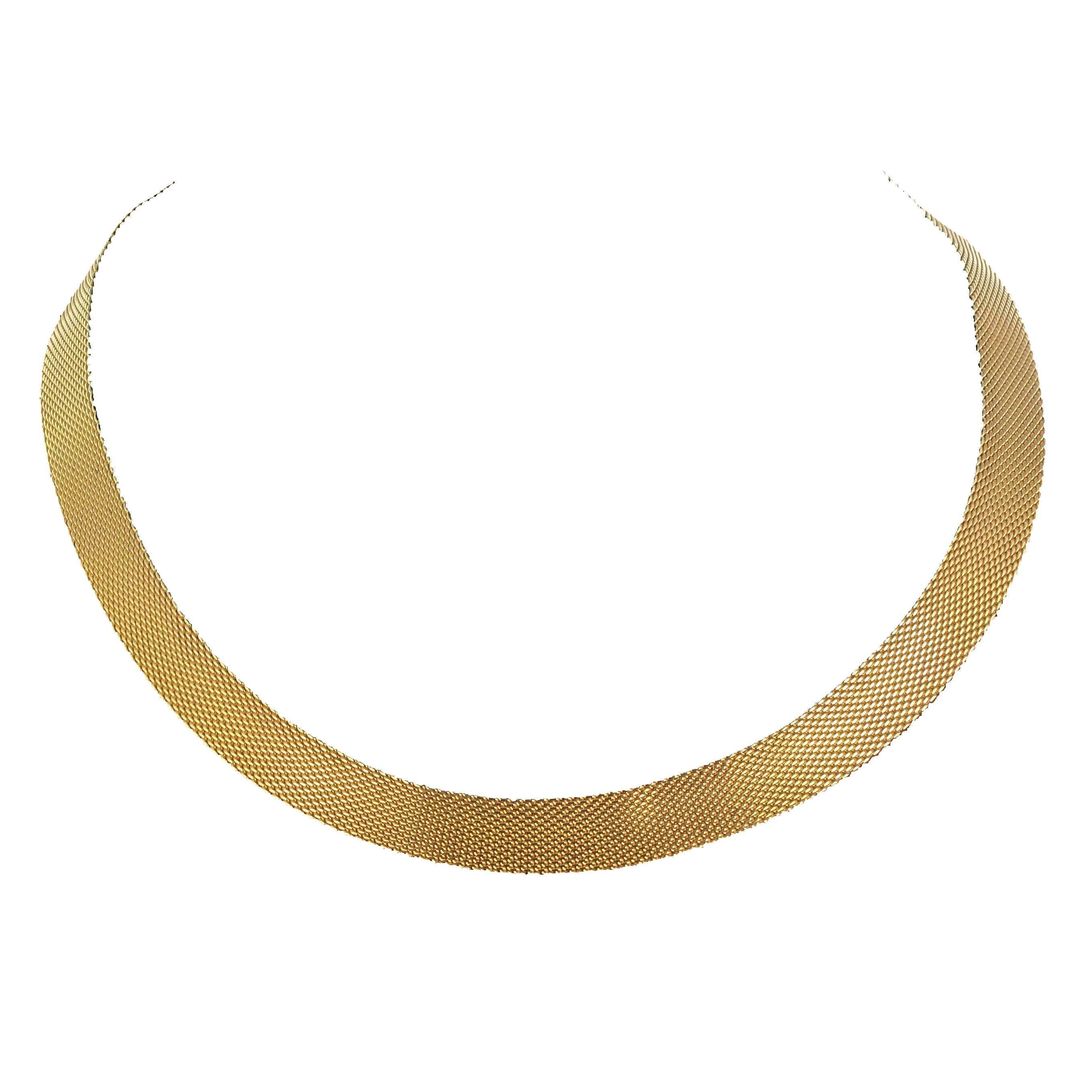 1960s Flat Yellow Gold Necklace