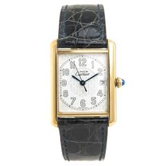 Cartier Vermeil Tank Louis Cartier Quartz Wristwatch