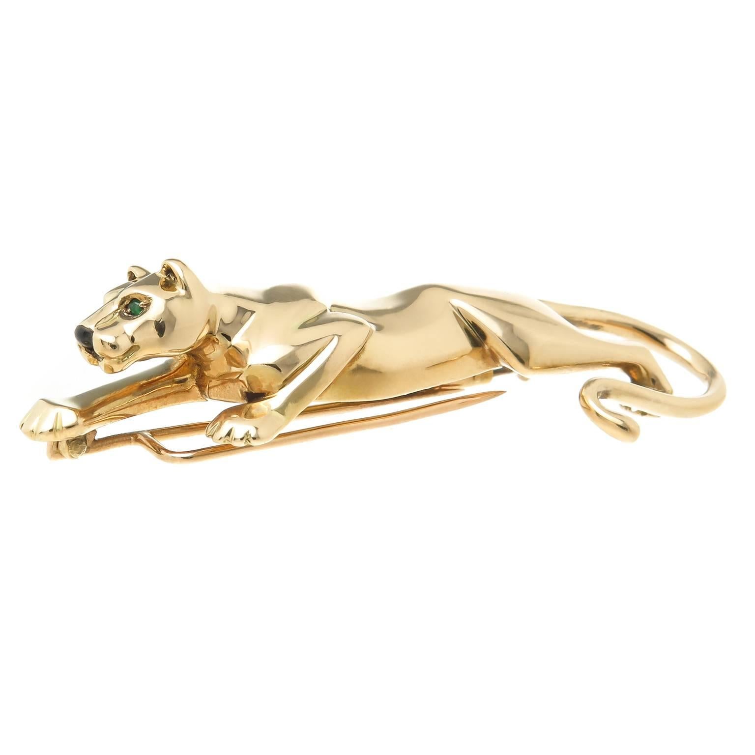 Cartier Gem Set Gold Panther Brooch