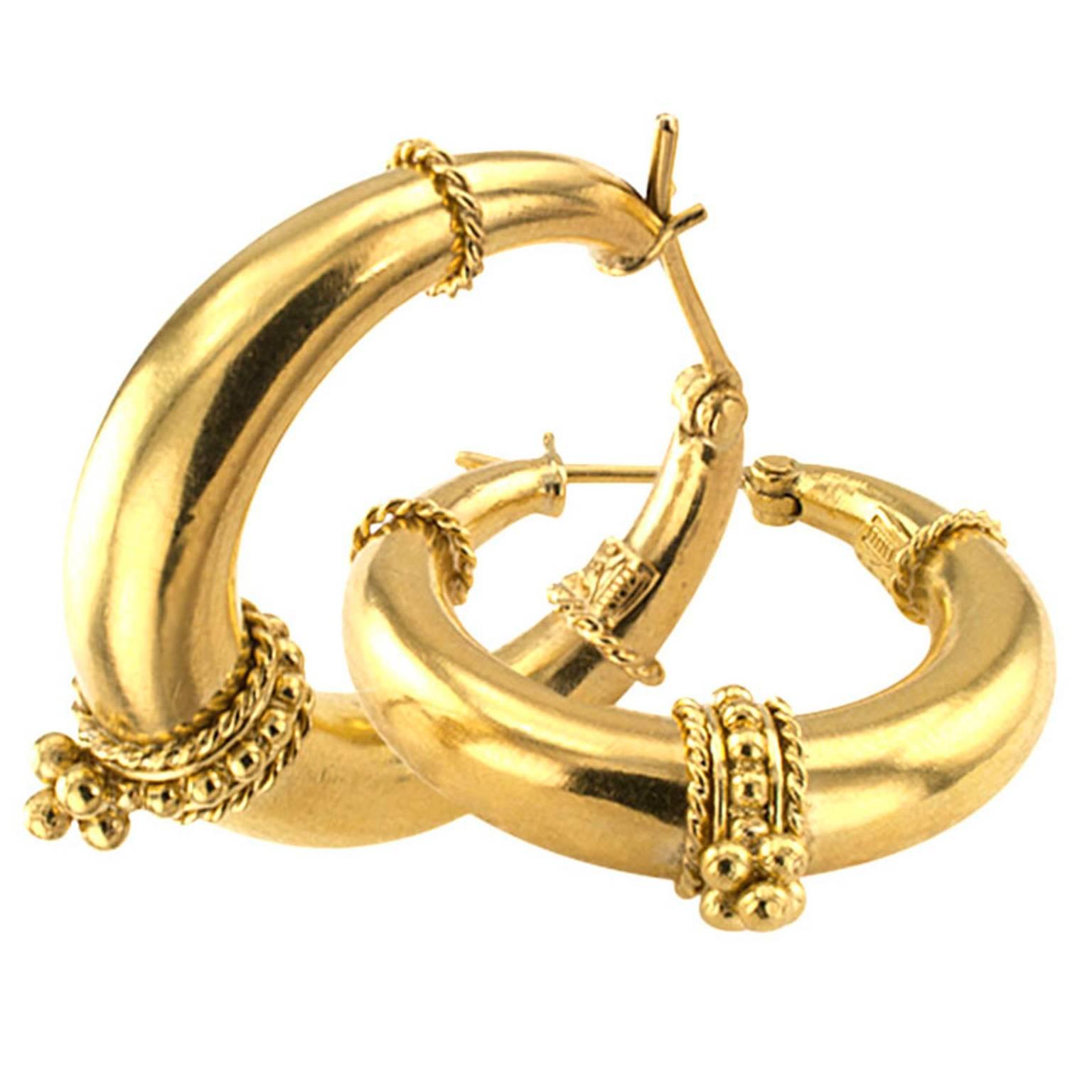 Temple St. Clair Gold Hoop Earrings