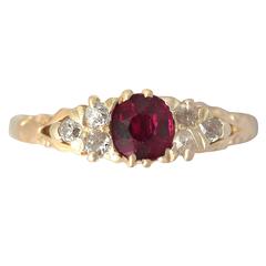 0.52Ct Ruby & 0.22Ct Diamond, 18k Yellow Gold Dress Ring - Antique Circa 1910 2