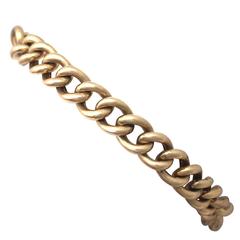 Gold Curb Link Bracelet - Antique Circa 1900 11