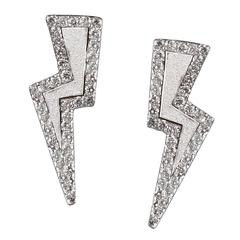 Tessa Package Sterling Silver Pave Diamond Lightning Bolt Earrings 10