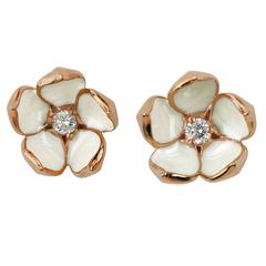 Shaun Leane Diamond Silver Gold Vermeil Cherry Blossom Stud Earrings