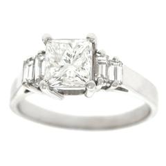 Princess-Cut 1.81 Carat Diamond and Platinum Engagement Ring GIA 10