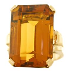 Art Deco Mandarin Citrine Gold Ring