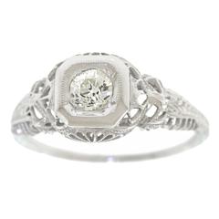 Art Deco Diamond Gold Engagement Ring