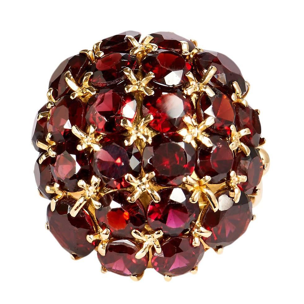 Almandine Garnet Gold Ring