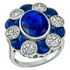 Stunning 4.71 Carat Sapphire Diamond Gold Ring 8
