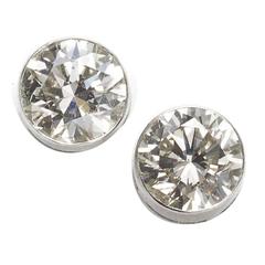 2.00 Carats Diamonds Platinum Earrings 8
