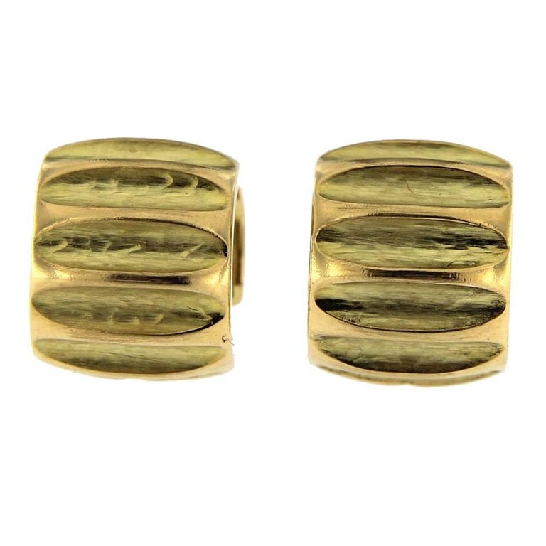 Alex Jona 18 Karat Yellow Gold Hoop Earrings For Sale at 1stDibs
