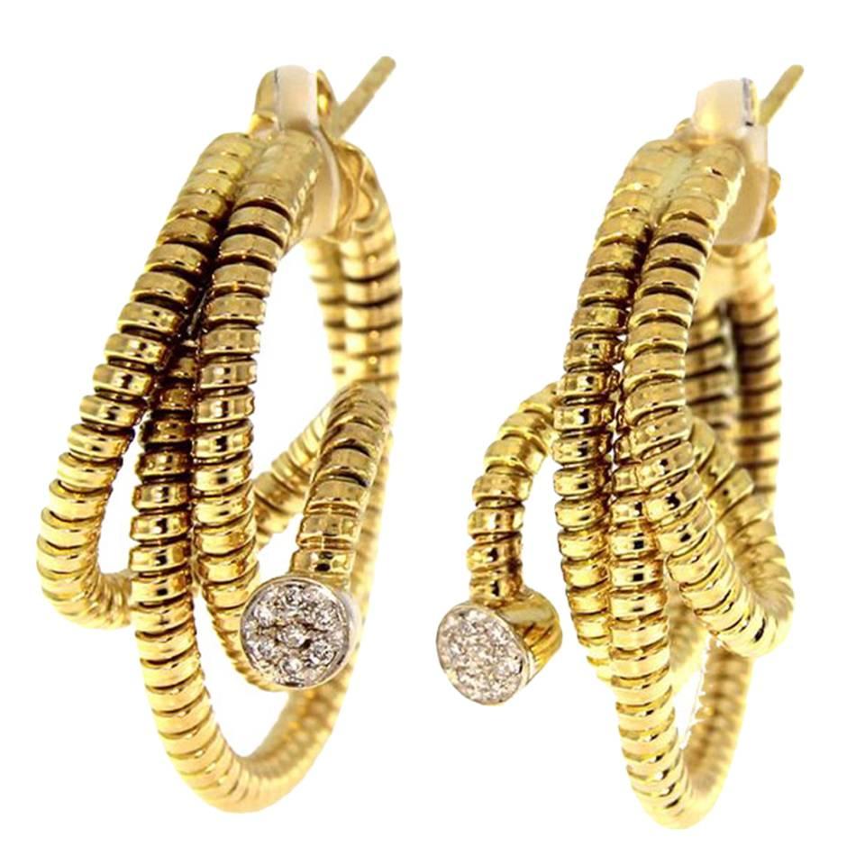 Jona Tubogas Diamond Gold Loop Stud Earrings