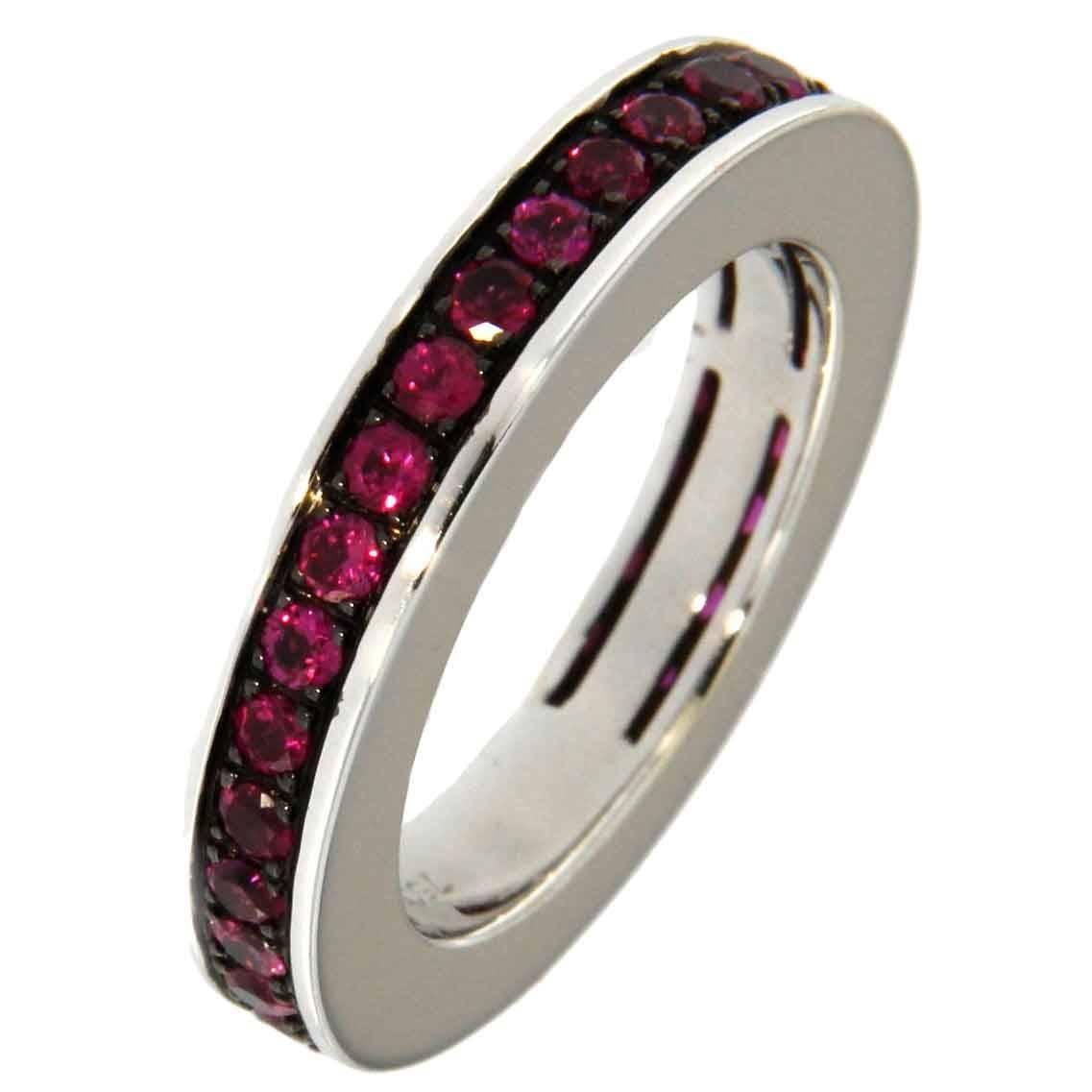 Jona 18 Karat White Gold Ruby Band Ring