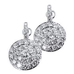 Diamond Pave Gold Disc Earrings