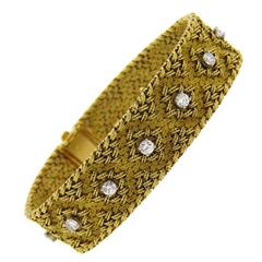 1960s French Diamond Gold Bracelet 1960s French Diamond Gold Bracelet
