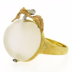 Buccellati Frosted Crystal Gold Apple Motif Ring