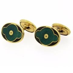 Classic Enamel Gold Cufflinks 11