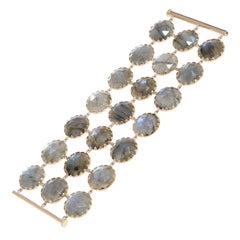 Bracelet en labradorite fabriqué en or jaune 18 carats