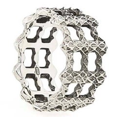 Singularity Molecule Three-Band Sterling Silver Ring