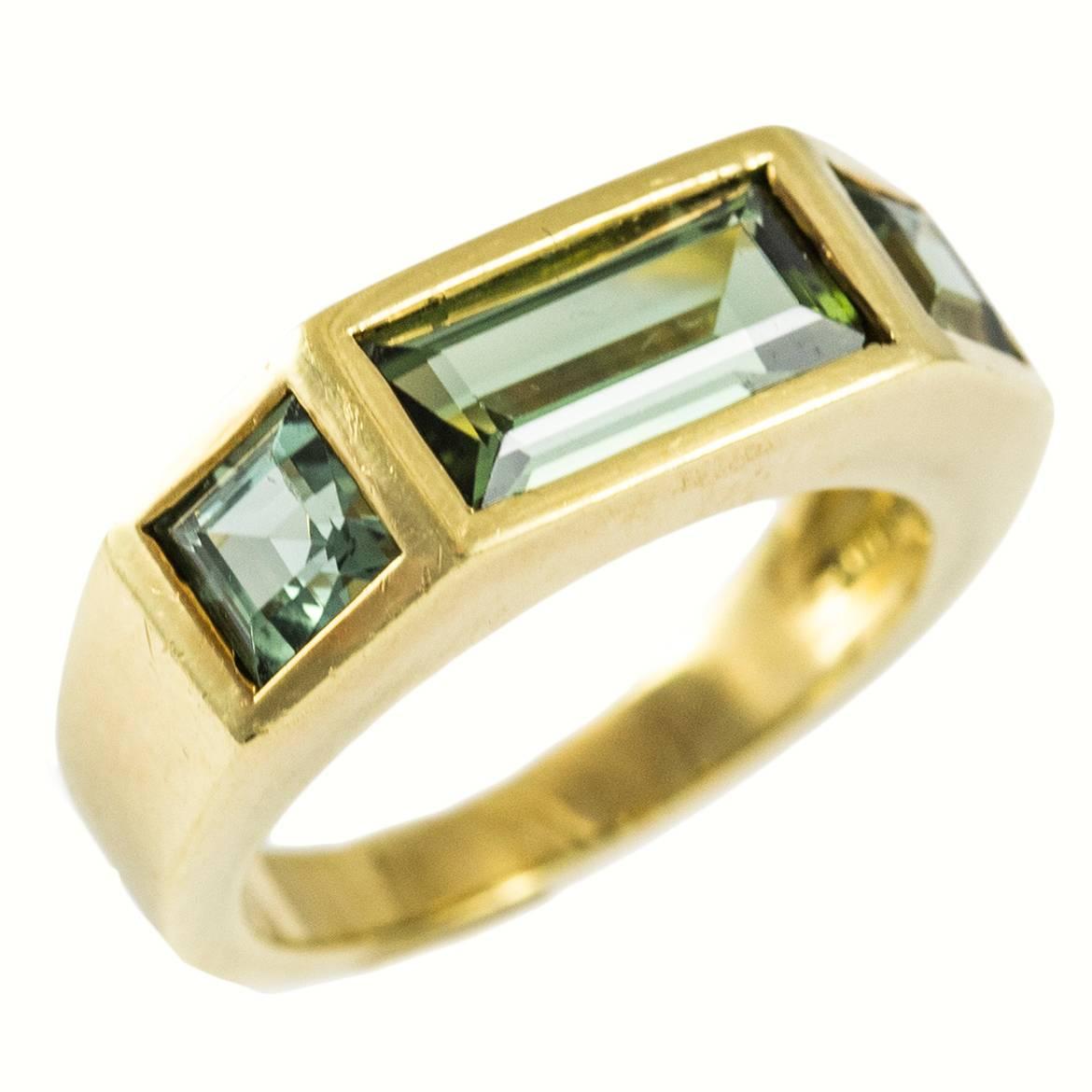 Tiffany & Co. Paloma Picasso Green Tourmaline Gold Ring For Sale