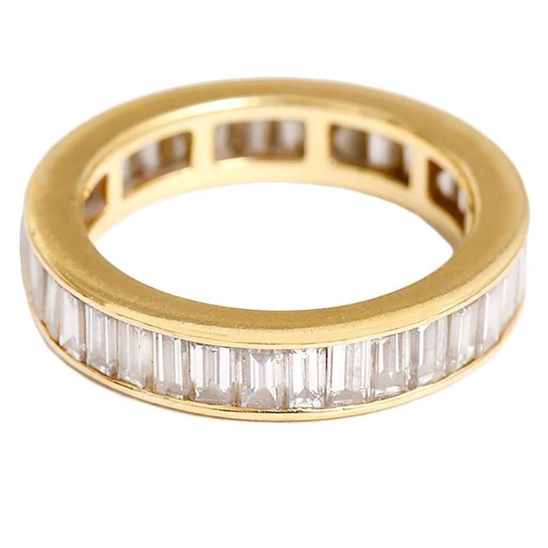 Beautiful Diamond Gold Eternity Band Ring 