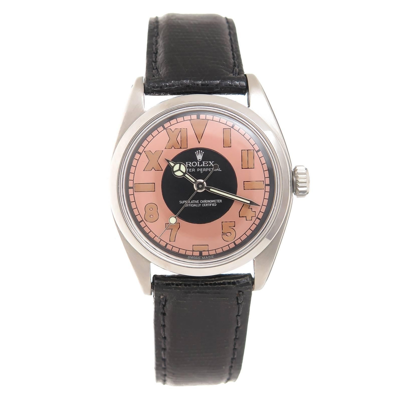 Rolex Stainless Steel California Dial Wristwatch Ref 6426