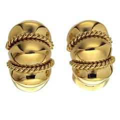 High Polish Gold Shrimp Earrings