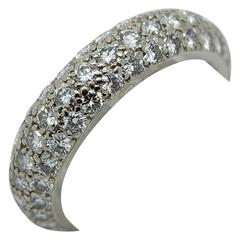 Cartier Paris Pave Diamond Platinum Wedding Band Ring