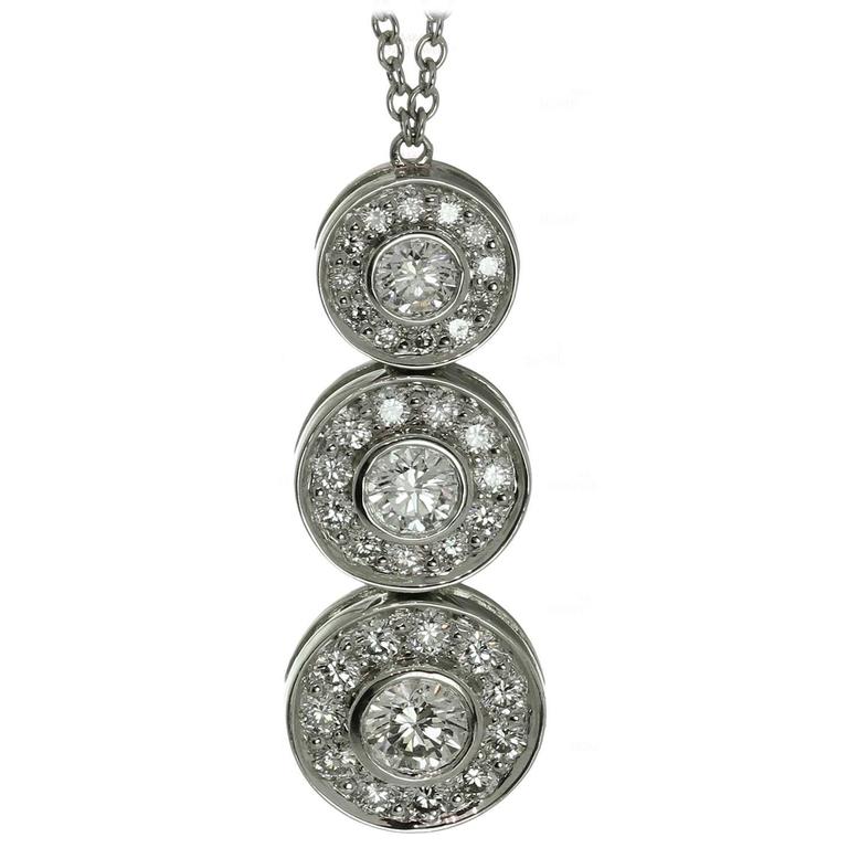Tiffany and Co. Circlet Diamond Platinum Pendant Necklace For Sale at ...