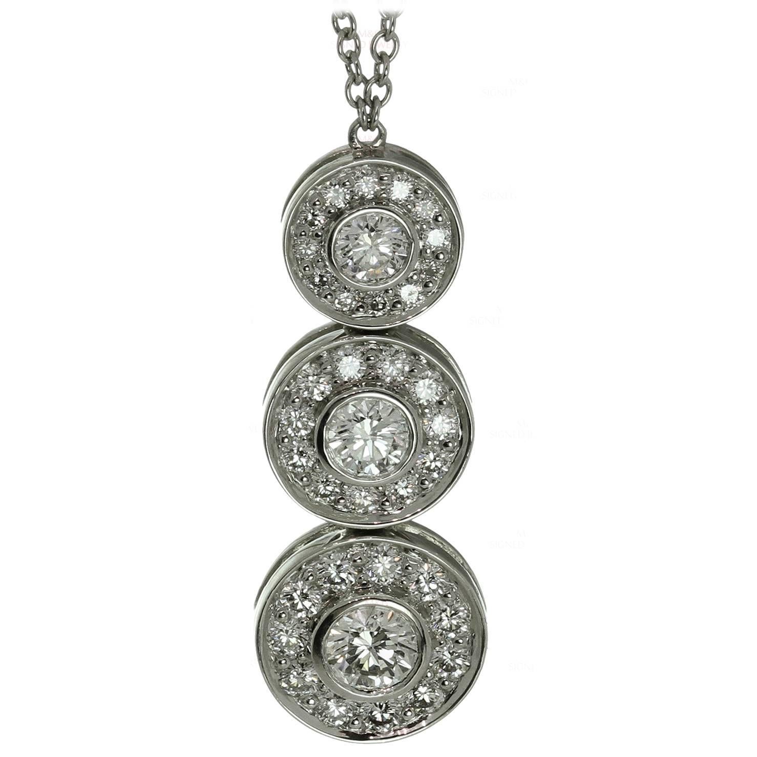 Tiffany & Co. Circlet Diamond Platinum Pendant Necklace