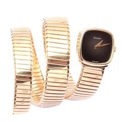 Bulgari Lady's Black Dial Tubogas Wristwatch