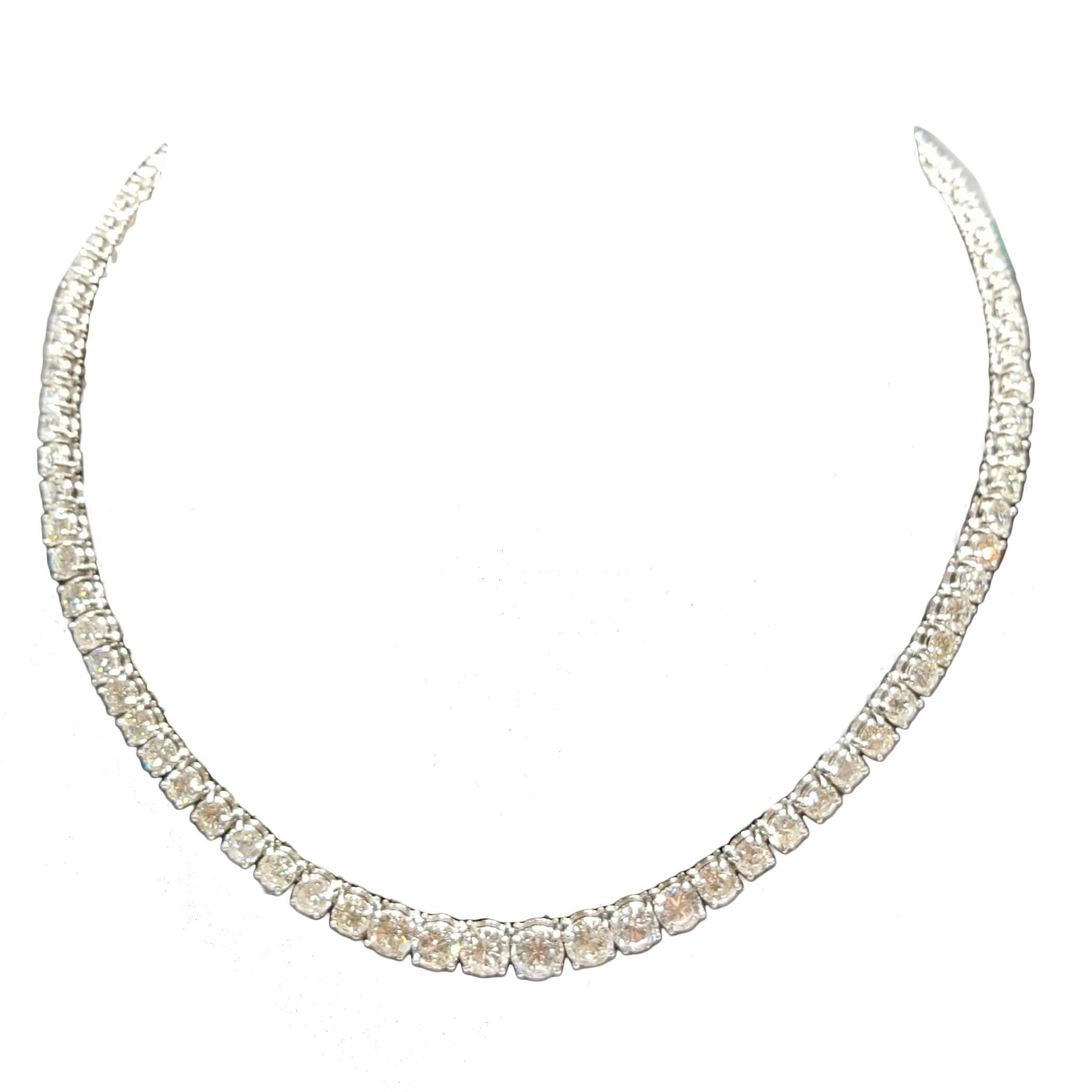 Art Deco Diamond Platinum Line Necklace For Sale